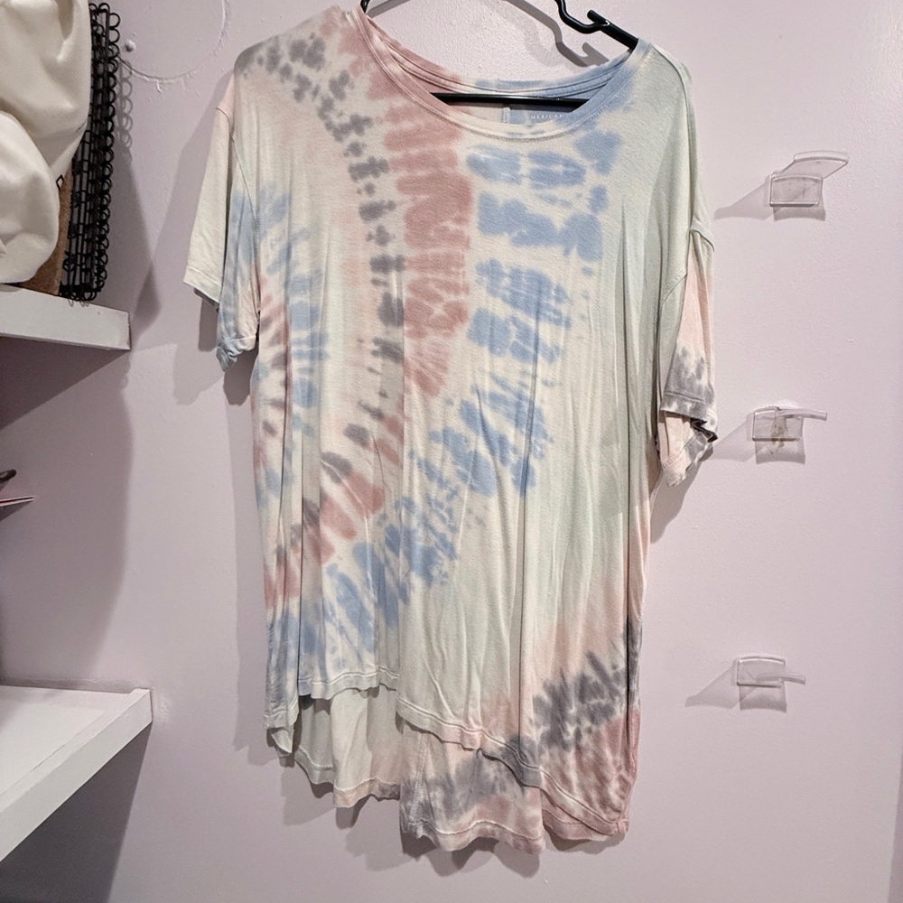 American Eagle Outfitters Pastel Tie-Dye Short Sleeve Tee
